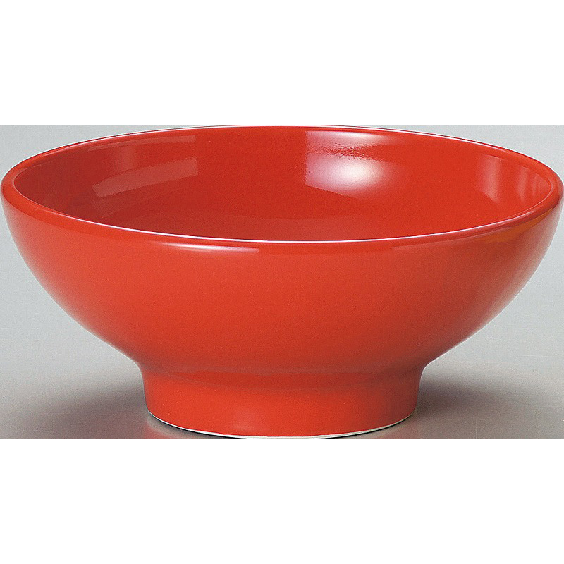 20cm丼 赤 （名入れ対応・オリジナルどんぶり制作）【10-59-2